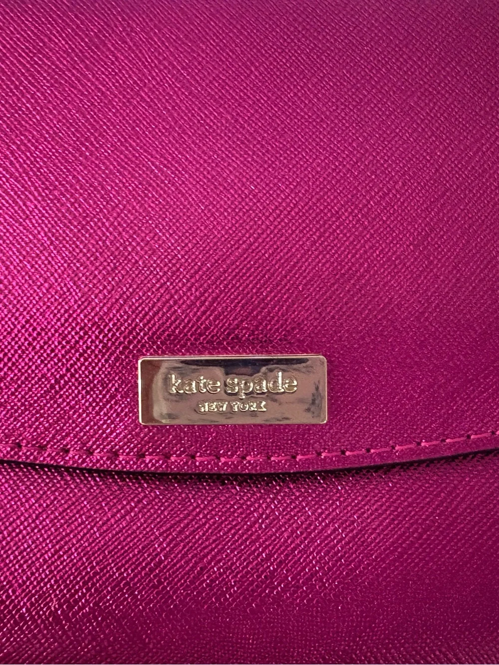 kate spade Metallic Fuchsia Pink Crossbody Wallet on Chain